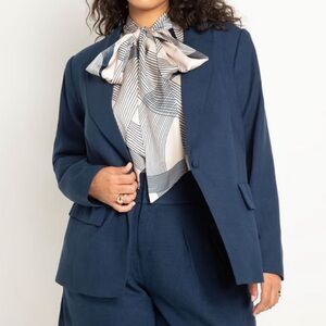 NWT ELOQUII Linen Blend Blue Blazer